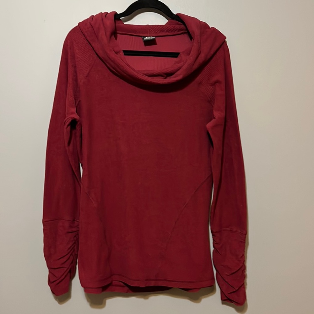 Kuhl | Dark raspberry pink long sleeve ribbed hoodie Women’s XL cowl neck
